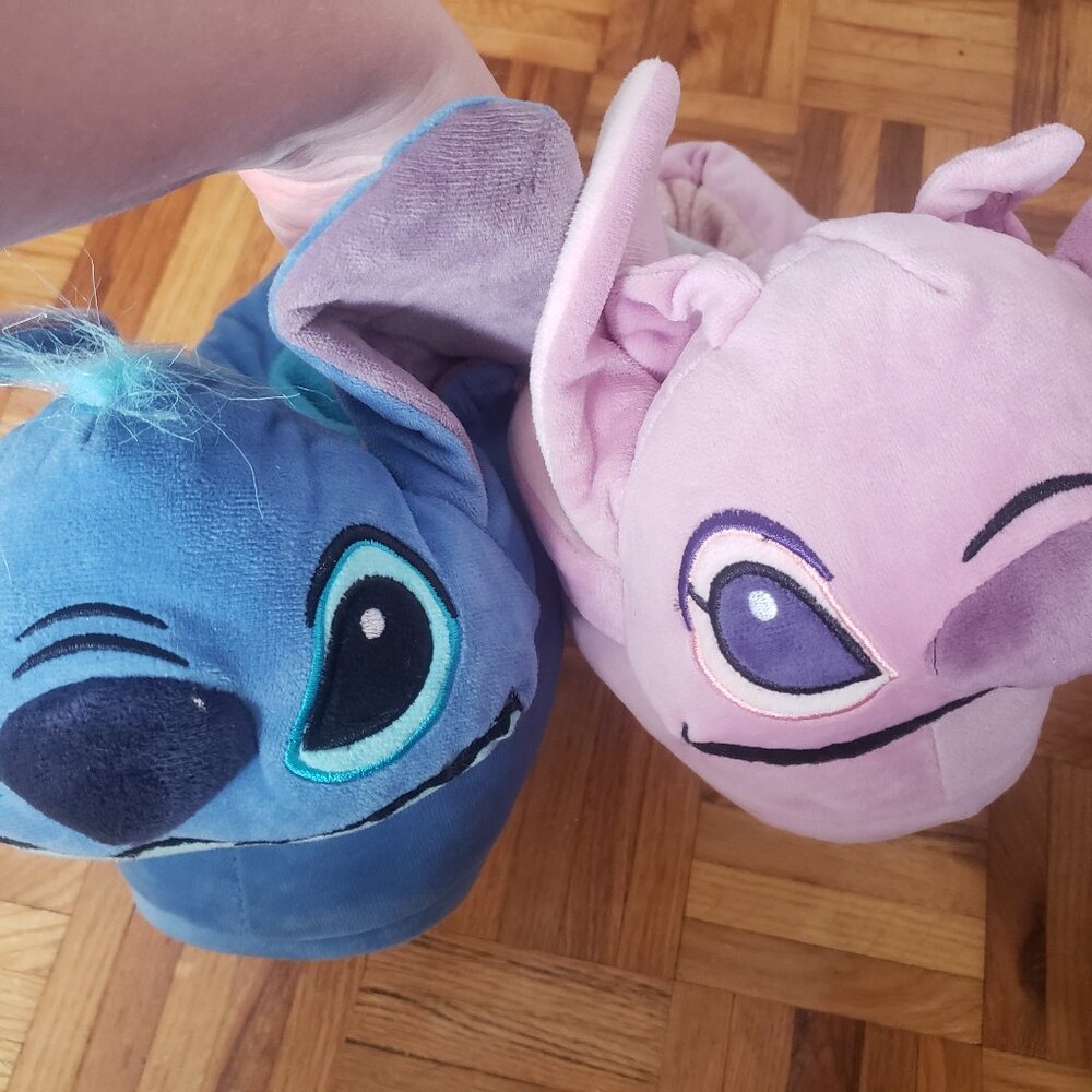 Disney Stitch and Angel Plush Slippers - Lilo & Stitch